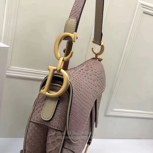 Dior包 Dior saddle頂級蟒蛇皮系列 迪奧馬鞍包 Dior斜挎小包 大號M9001  Dyd1009